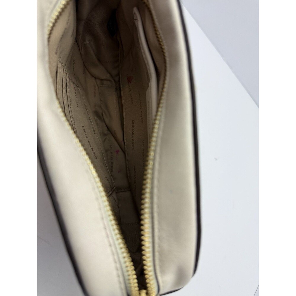 Michael Kors Floral Applique Crossbody Bag White Leather Chain Strap Tassel - Picture 8 of 12